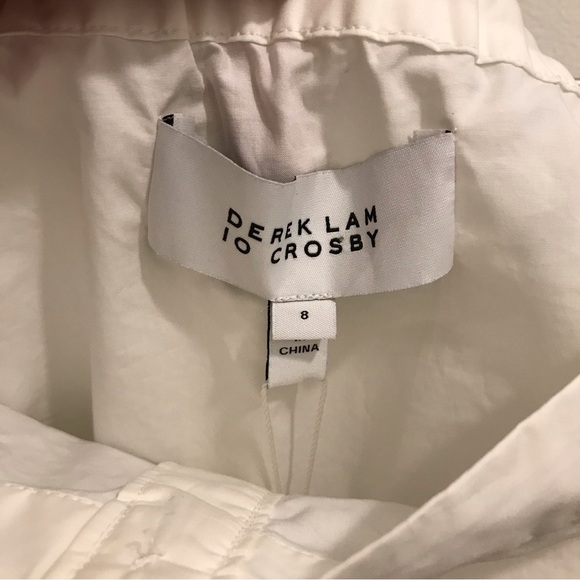 NWT Derek Lam Off Shoulder Button Down Top 8 white blouse shirt cotton - Picture 7 of 11